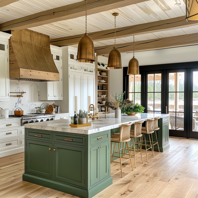 Modern Transitional Kitchen with Brass Accents — Modern Design Homes ...