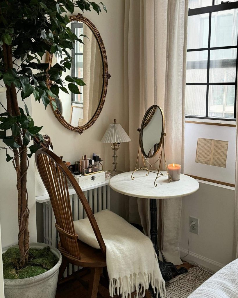 Bright vanity space with natural light, enhancing the feel of bringing nature indoors