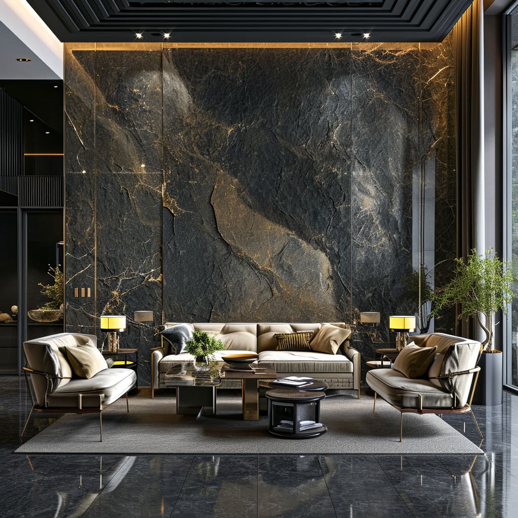 natural marble elements, bringing nature indoors for a luxurious feel.